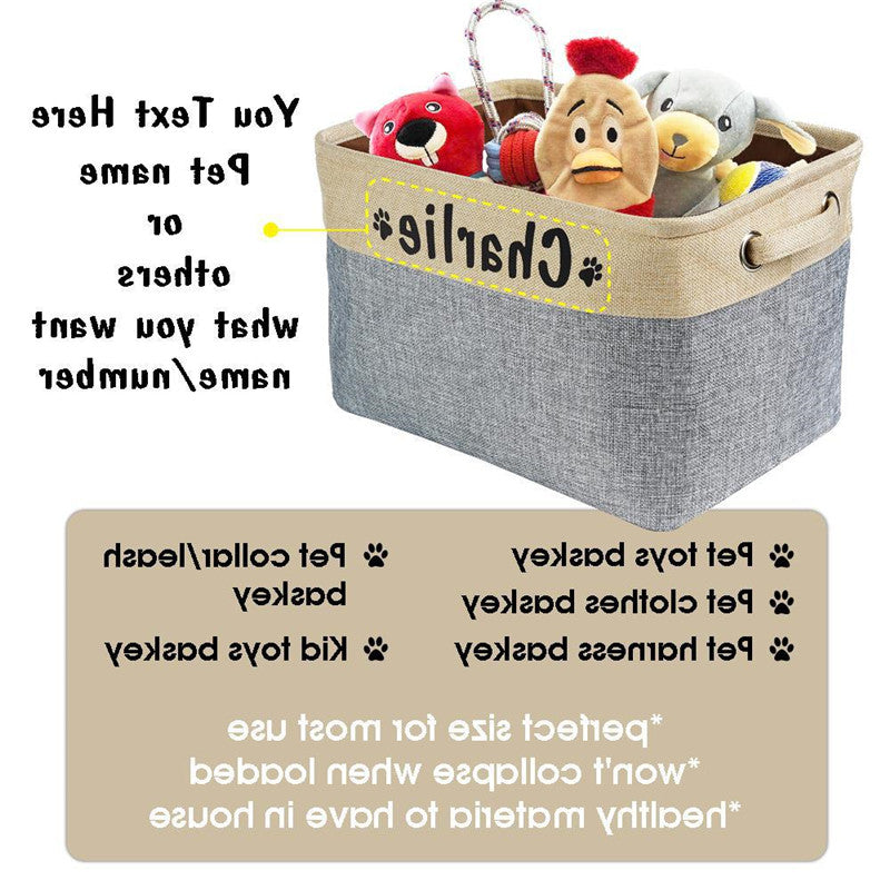 Personalized Pet Toy Storage Basket